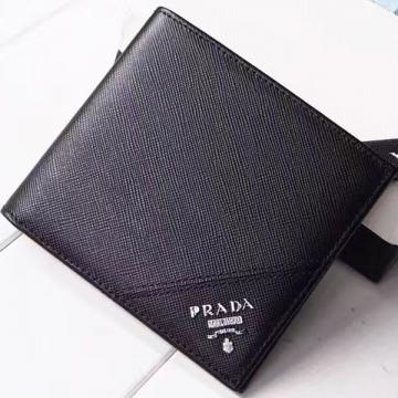 Prada普拉达|型号2ML0513|十字纹短款男士高仿钱包