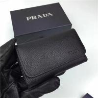 顶级精仿普拉达prada钥匙包 1M0224 黑色经典十字纹普拉达钥匙包