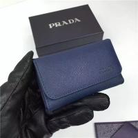 顶级精仿普拉达prada钥匙包 1M0224 宝蓝色经典十字纹普拉达钥匙包