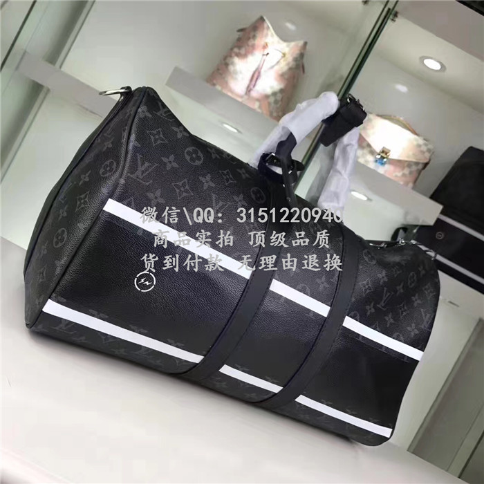 新款顶级精仿LV行李袋 M43413 KEEPALL45旅行袋配肩带