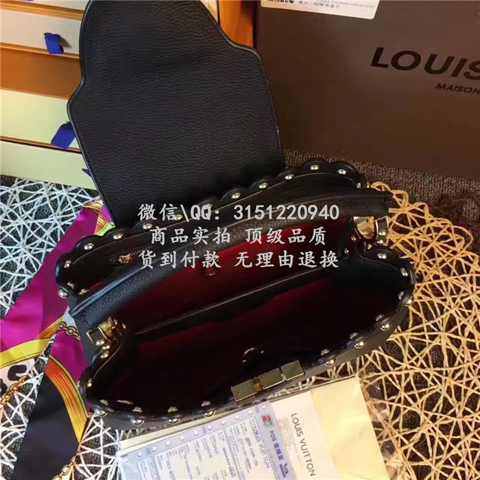 顶级高仿LV手提包 高仿奢侈品 M54419 黑色CapucinesBB手袋高仿包包