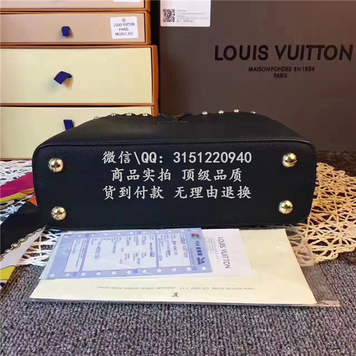 顶级高仿LV手提包 高仿奢侈品 M54419 黑色CapucinesBB手袋高仿包包