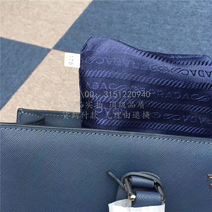 高仿prada普拉达手提包 高仿奢侈品 2VG011_2F 深蓝色十字纹公文包高仿包包