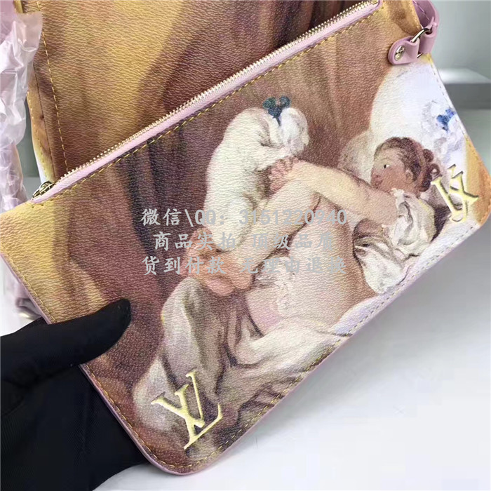 顶级精仿LV购物袋 M43319 裸粉色Neverfull中号手袋