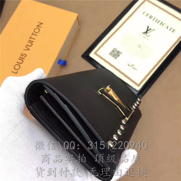 顶级高仿奢侈品LV钱包 M64104 黑色Capucines钱夹高仿包包