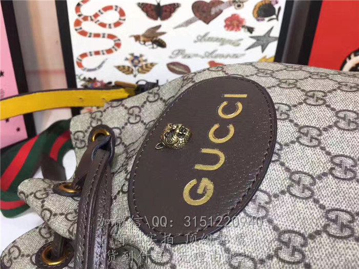 gucci古驰 473875 GGSupreme高级人造革背包