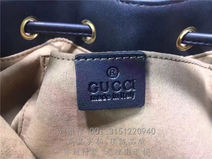 gucci古驰 476674黑色 GGMarmont绗缝真皮水桶包