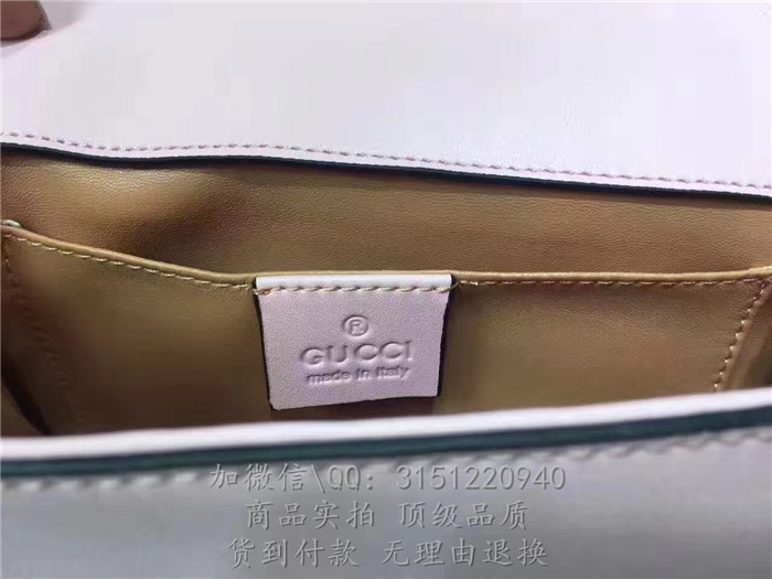 gucci古驰 453778浅粉 Broadway真皮手拿包