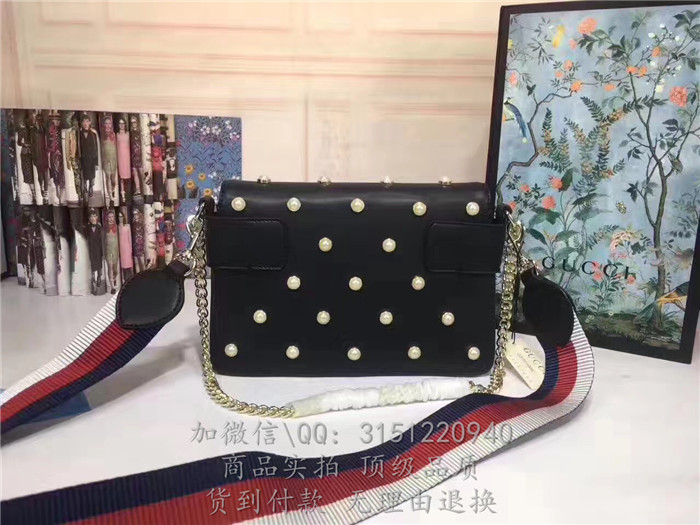 gucci古驰 453778黑色 Broadway真皮手拿包