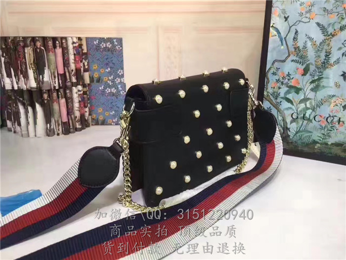 gucci古驰 453778黑色 Broadway真皮手拿包