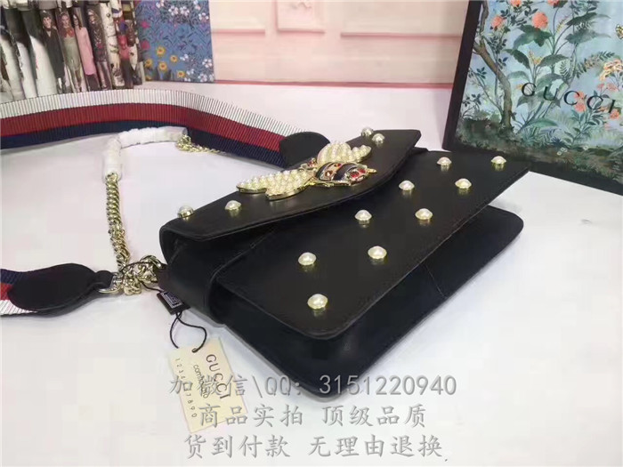 gucci古驰 453778黑色 Broadway真皮手拿包