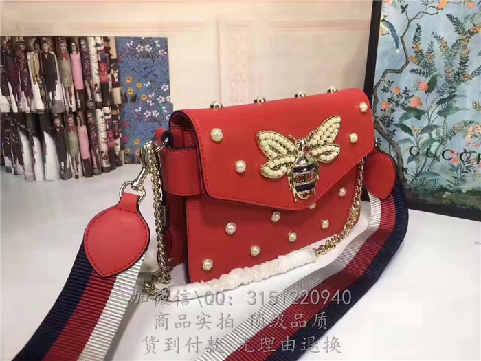 gucci古驰 453778大红 Broadway真皮手拿包