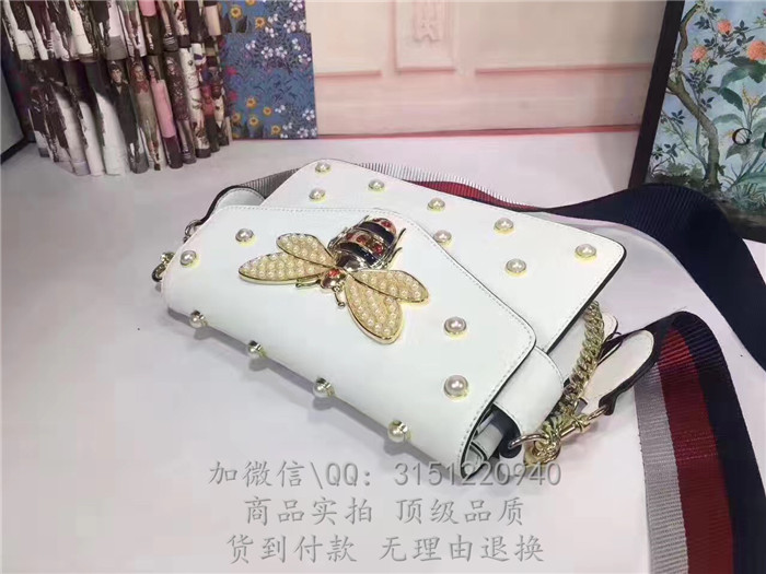 gucci古驰 453778乳白 Broadway真皮手拿包