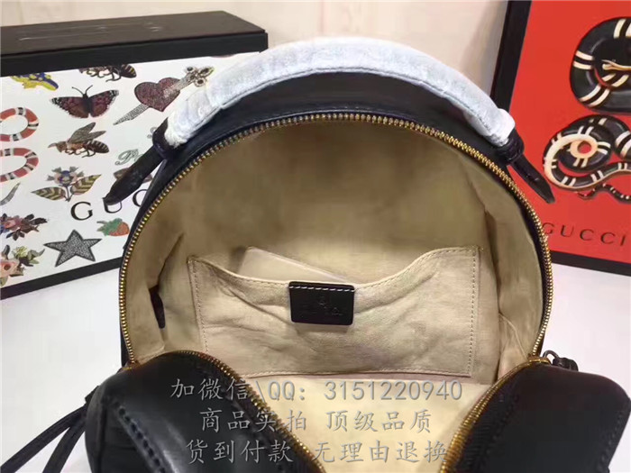 gucci古驰 476671黑色 GGMarmont绗缝真皮背包