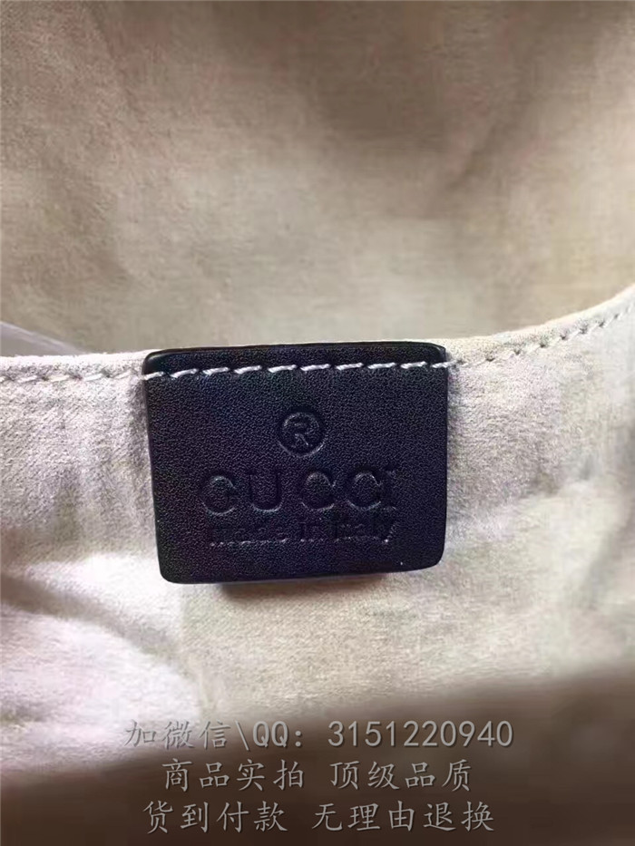 gucci古驰 476671黑色 GGMarmont绗缝真皮背包