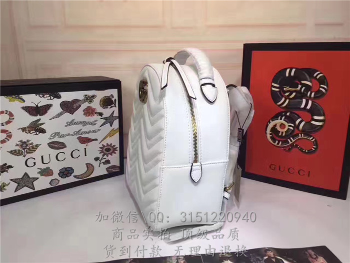 gucci古驰 476671乳白 GGMarmont绗缝真皮背包