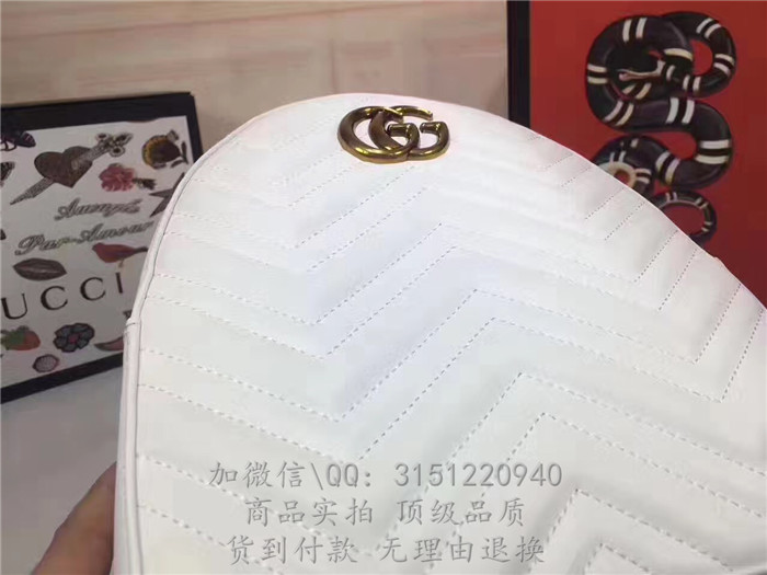 gucci古驰 476671乳白 GGMarmont绗缝真皮背包