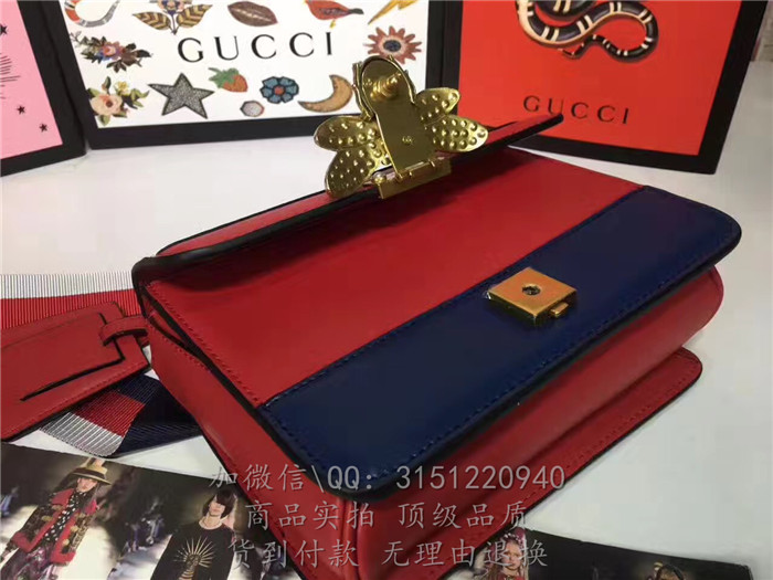 gucci古驰 476542彩色 QueenMargaret真皮手袋