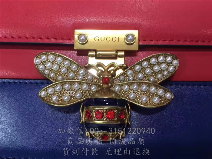 gucci古驰 476542彩色 QueenMargaret真皮手袋