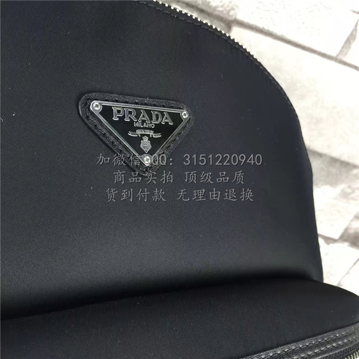 顶级高仿包包Prada普拉达 BD807黑色 经典尼龙布配牛皮双肩包