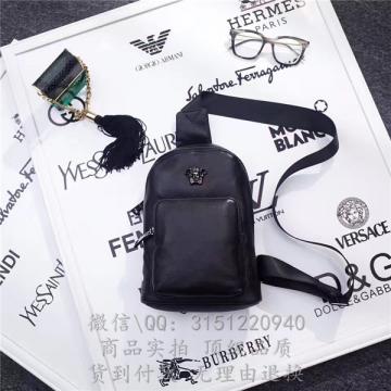 顶级精仿 Versace范思哲胸包 3318-2 全皮黑色胸包