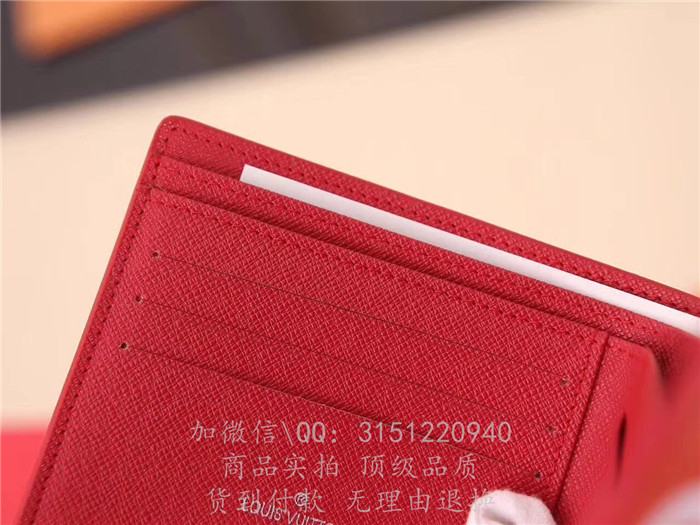 新款LV路易威登 M60895红色 supreme系列MULTIPLE 钱夹