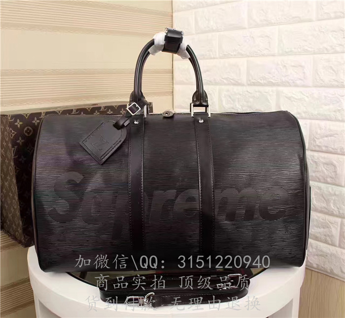 新款LV路易威登 M41418黑色 supreme系列KEEPALL 45旅行袋