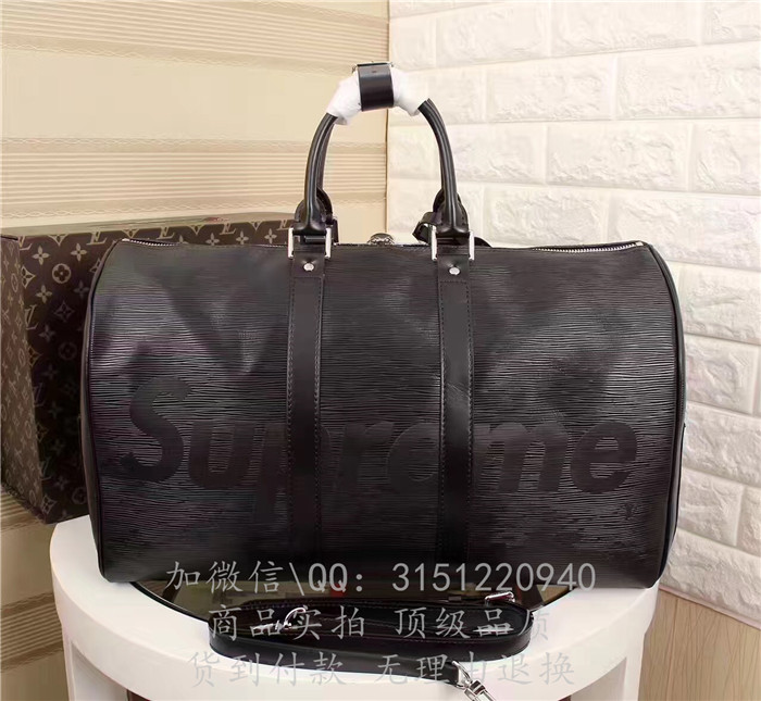 新款LV路易威登 M41418黑色 supreme系列KEEPALL 45旅行袋