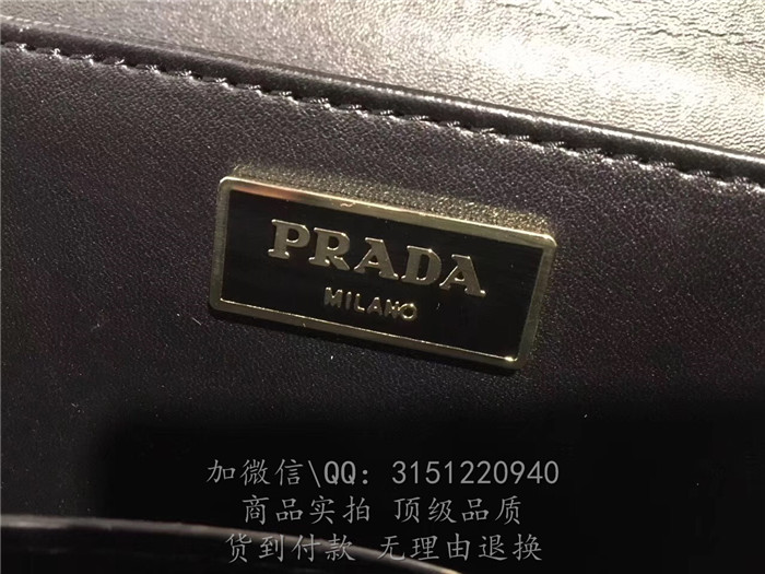 新款prada普拉达 1BD045黑色  刺绣prada cahier手袋