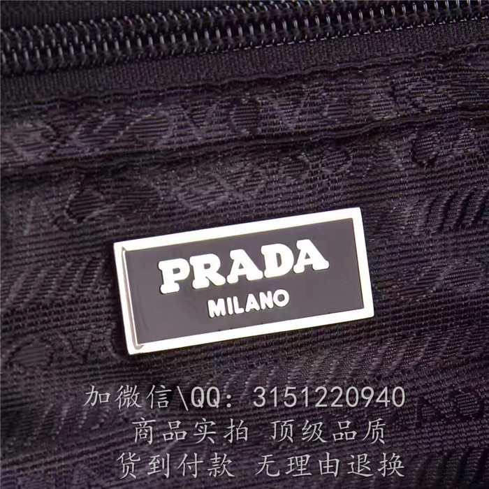 Prada普拉达 2VG024 黑色尼龙帆布手提托特包