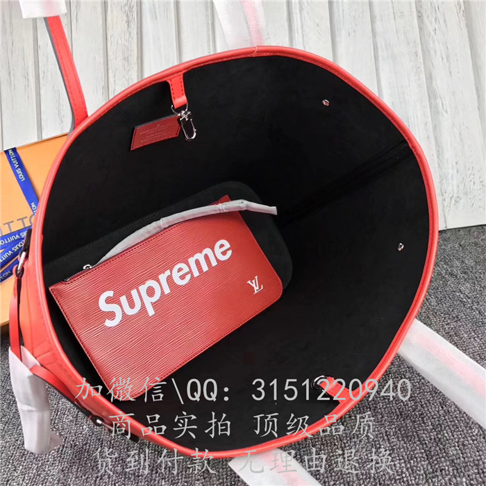 新款LV路易威登 40882红色 supreme系列NEVERFULL中号手袋