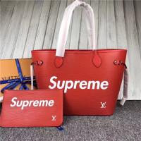 新款LV路易威登 40882红色 supreme系列NEVERFULL中号手袋