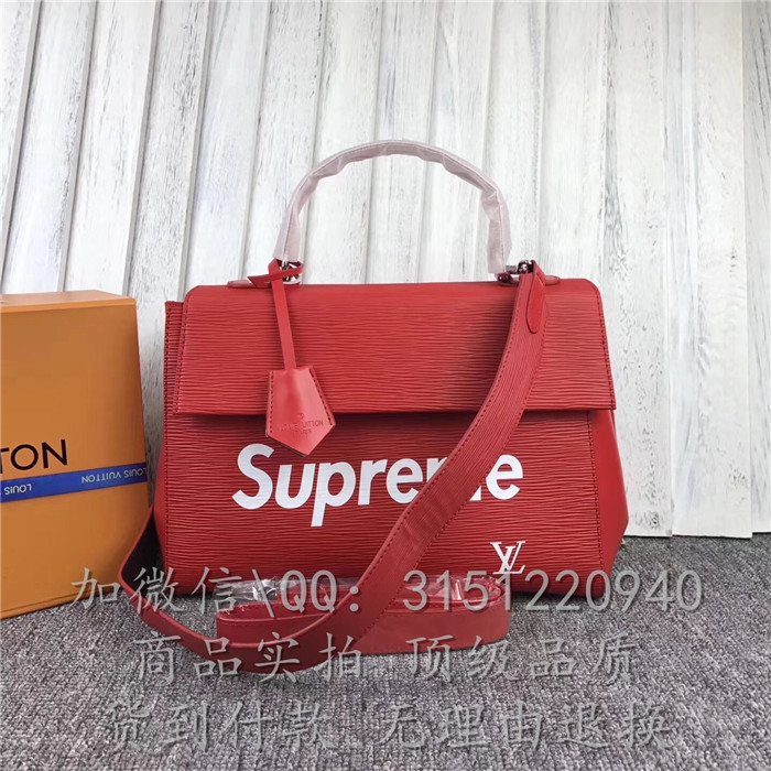 LV手提包 M41388红色 supreme系列CLUNY MM 中号手袋