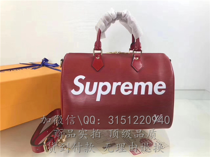 LV枕头包 M40432红色 supreme系列SPEEDY 30 手袋 （配肩带）