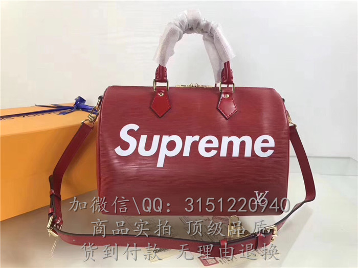 LV枕头包 M40432红色 supreme系列SPEEDY 30 手袋 （配肩带）