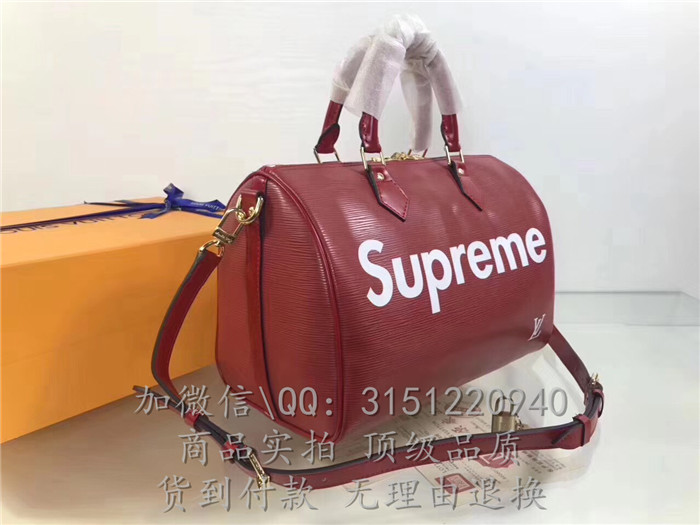 LV枕头包 M40432红色 supreme系列SPEEDY 30 手袋 （配肩带）