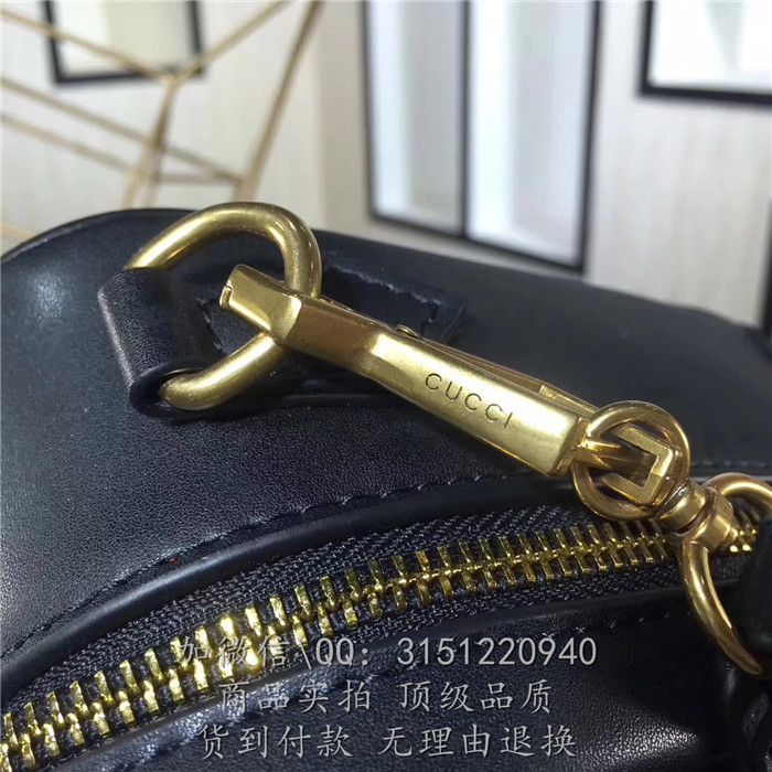 gucci手提包 498100黑色 GG Marmont系列绗缝真皮手提包