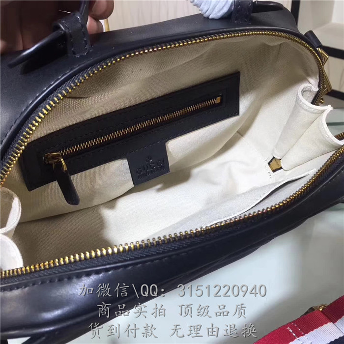 gucci手提包 498100黑色 GG Marmont系列绗缝真皮手提包