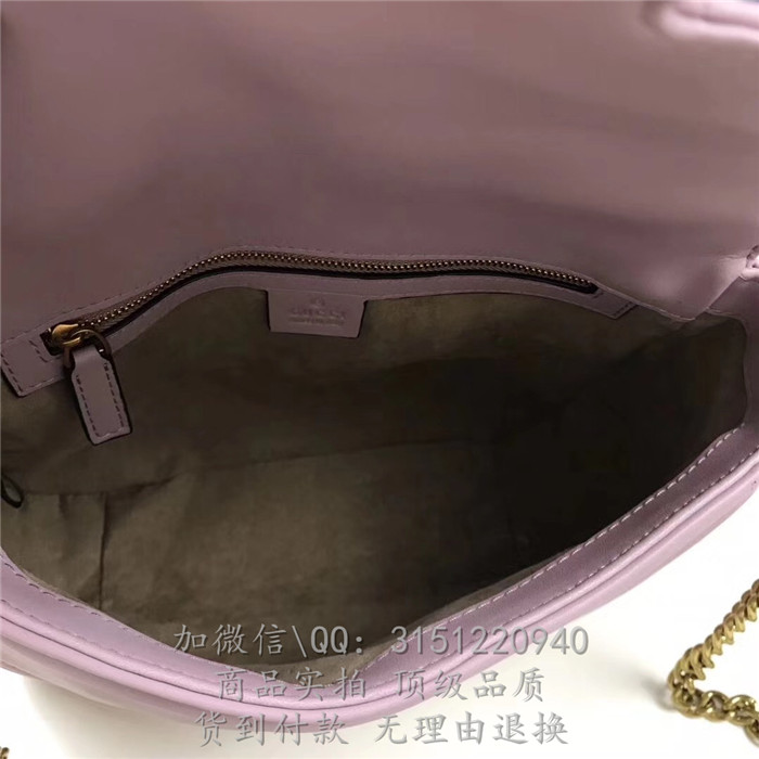 gucci手提包 498110裸粉 古驰GG Marmont系列小号手提包