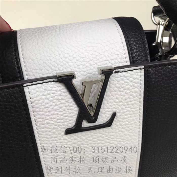 LV手提包 M94295黑白拼色 CAPUCINES拼色BB手袋