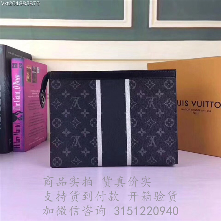 LV藤原浩合作款黑花大号手包 M64440 Pochette Voyage 中号手袋