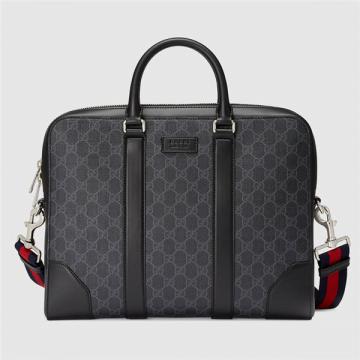 gucci古驰 474135 GG Supreme高级人造帆布公文包