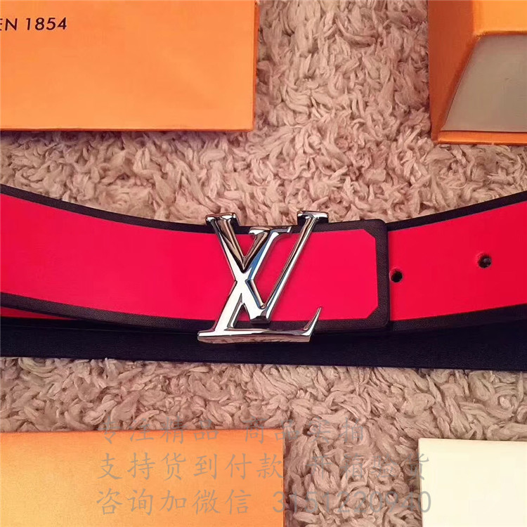 精仿LV皮带 M9308V红色 LV Iconic 腰带，35毫米