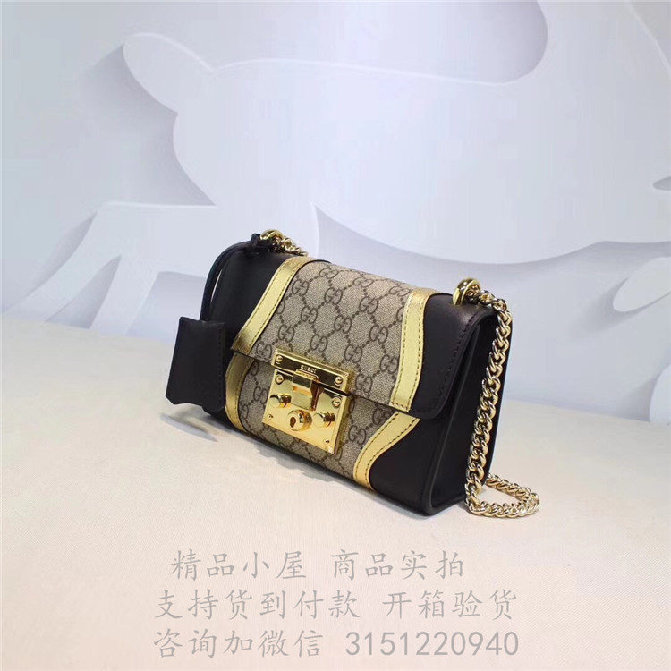 精仿Gucci斜跨链条包 432182 Padlock系列小号GG肩背包