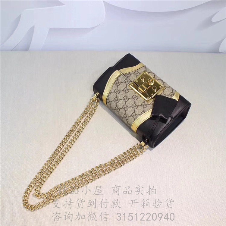 精仿Gucci斜跨链条包 432182 Padlock系列小号GG肩背包