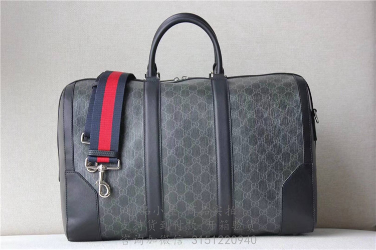 精仿Gucci手提旅行包 474131 柔软GG Supreme高级人造帆布行李袋