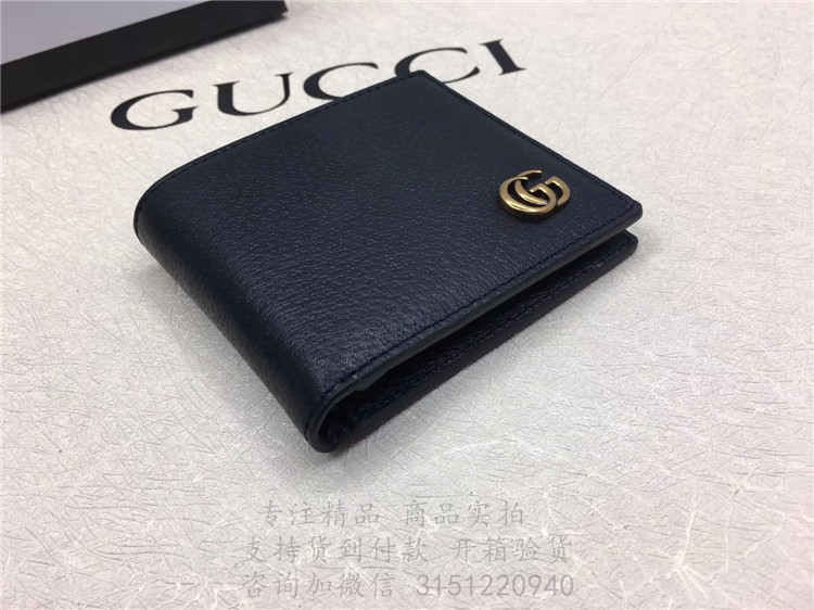 精仿Gucci短款西装夹 435303 GG Marmont系列皮革双折钱包