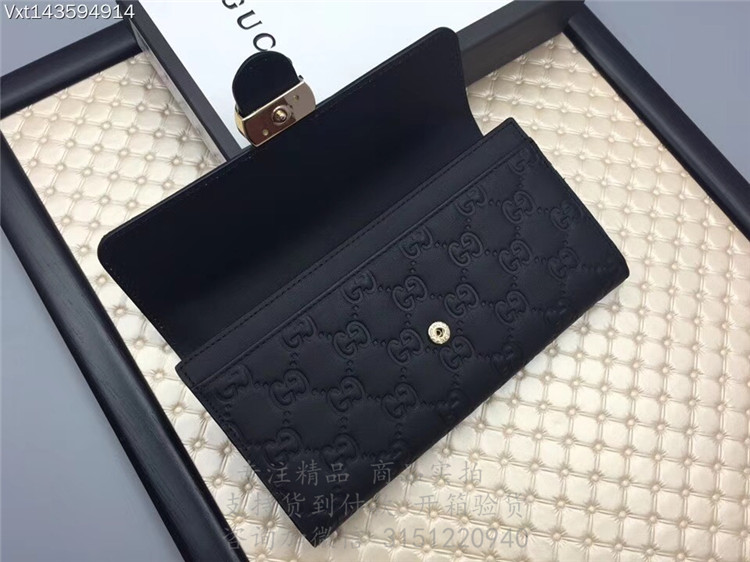 精仿Gucci长款钱包 369663 饰Gucci标识Gucci Signature皮革钱包