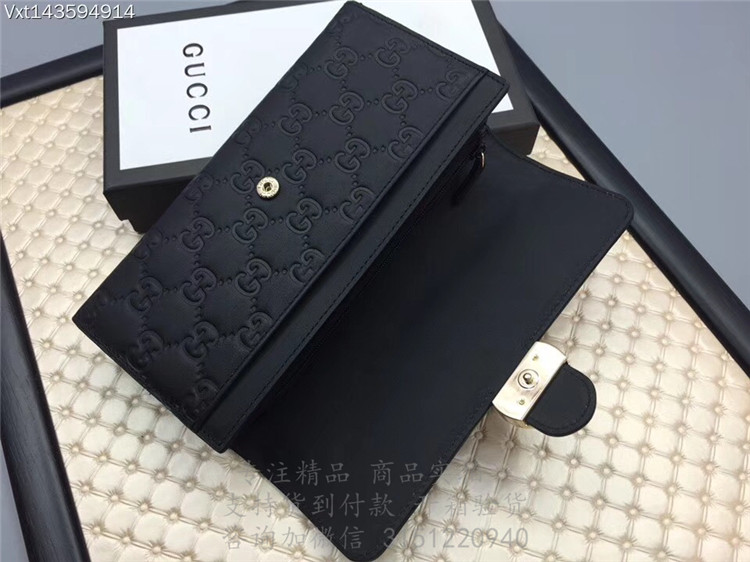 精仿Gucci长款钱包 369663 饰Gucci标识Gucci Signature皮革钱包