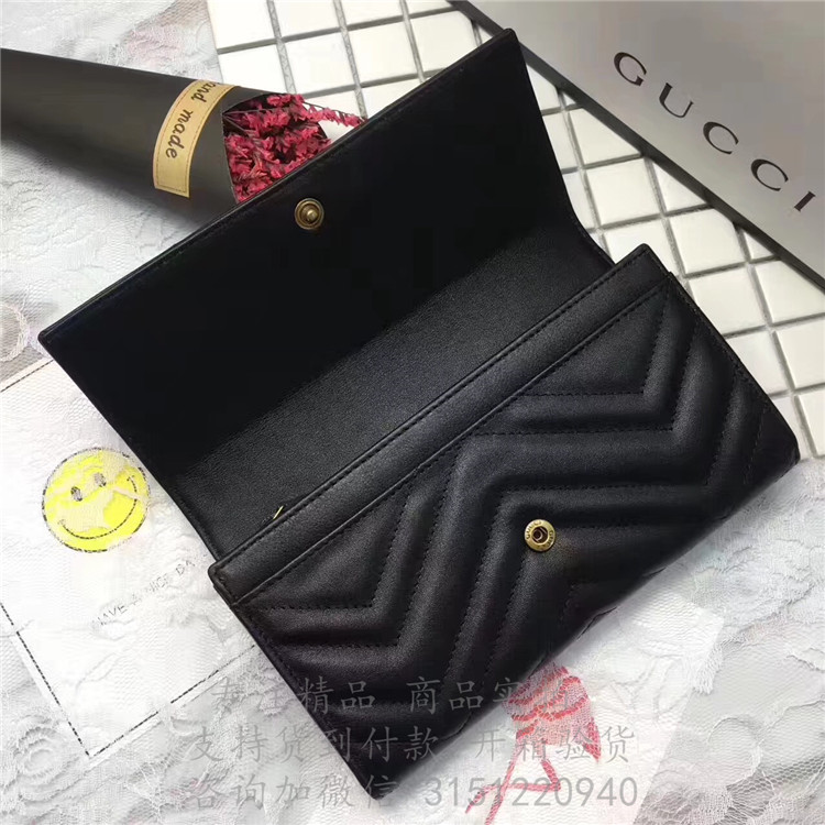 精仿Gucci长款钱包 443436 GG Marmont系列长款钱包